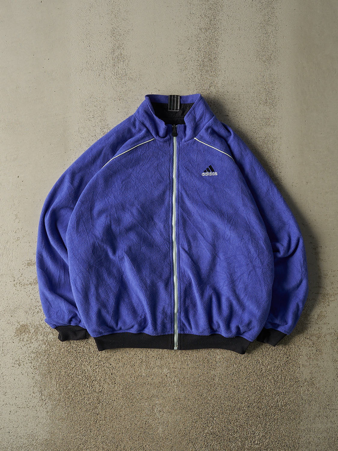 Vintage Y2K Black Adidas Reversible Fleece Windbreaker Jacket (M)
