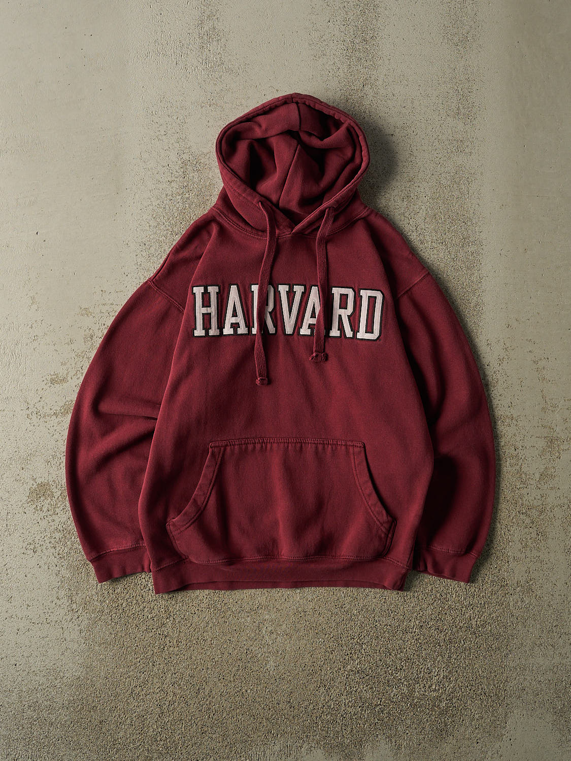 Vintage Y2K Burgundy Harvard Embroidered Hoodie (S)