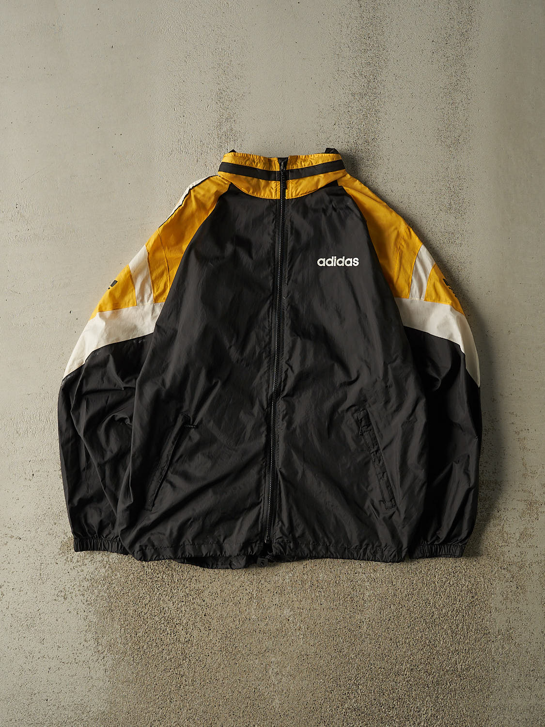 Vintage 90s Black Adidas Windbreaker Jacket (L/XL)