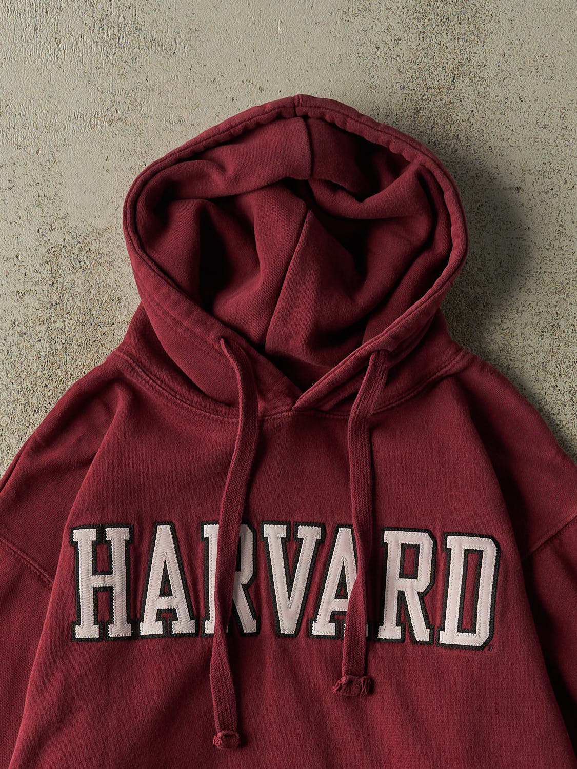 Vintage Y2K Burgundy Harvard Embroidered Hoodie (S)