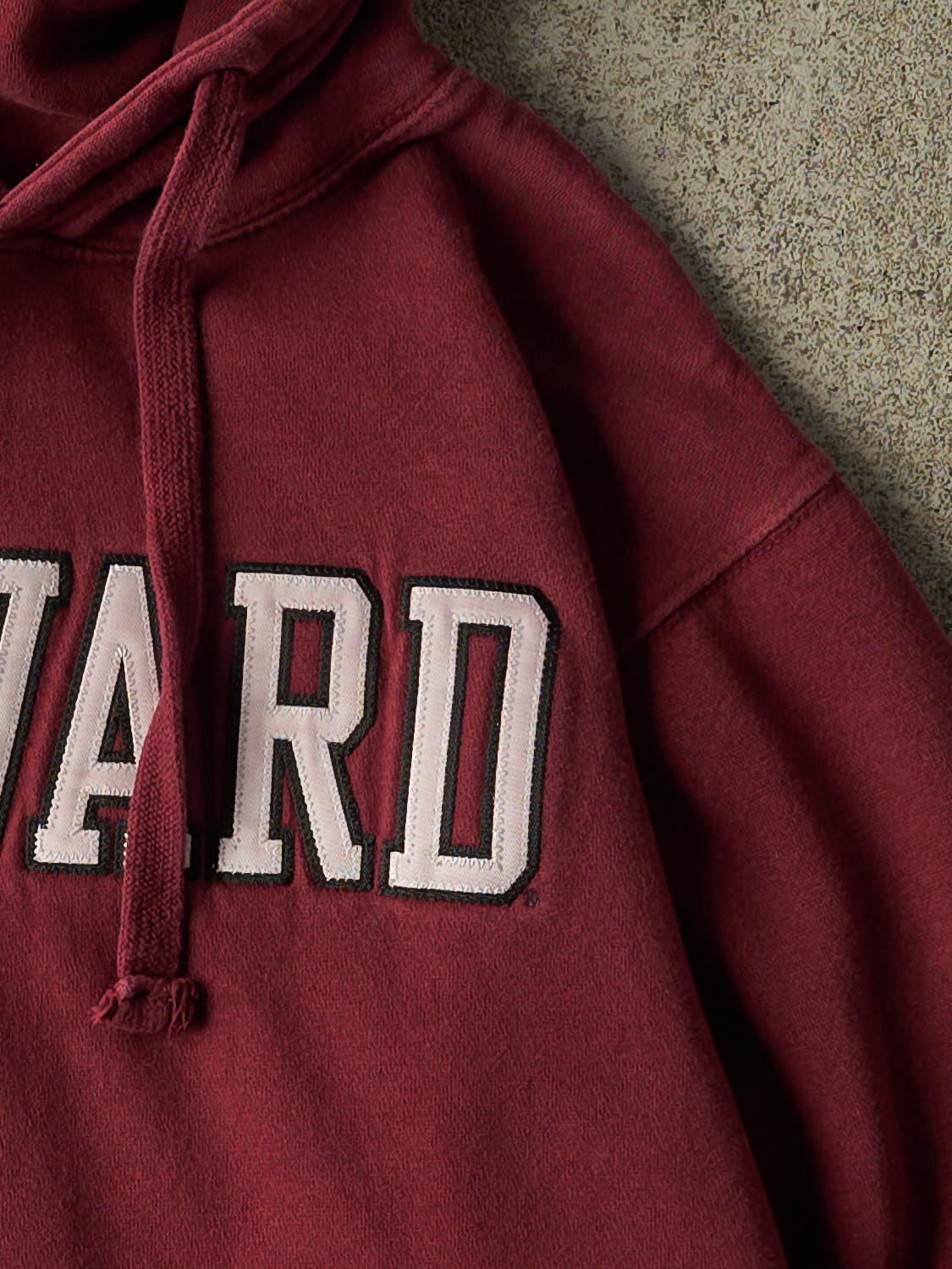 Vintage Y2K Burgundy Harvard Embroidered Hoodie (S)