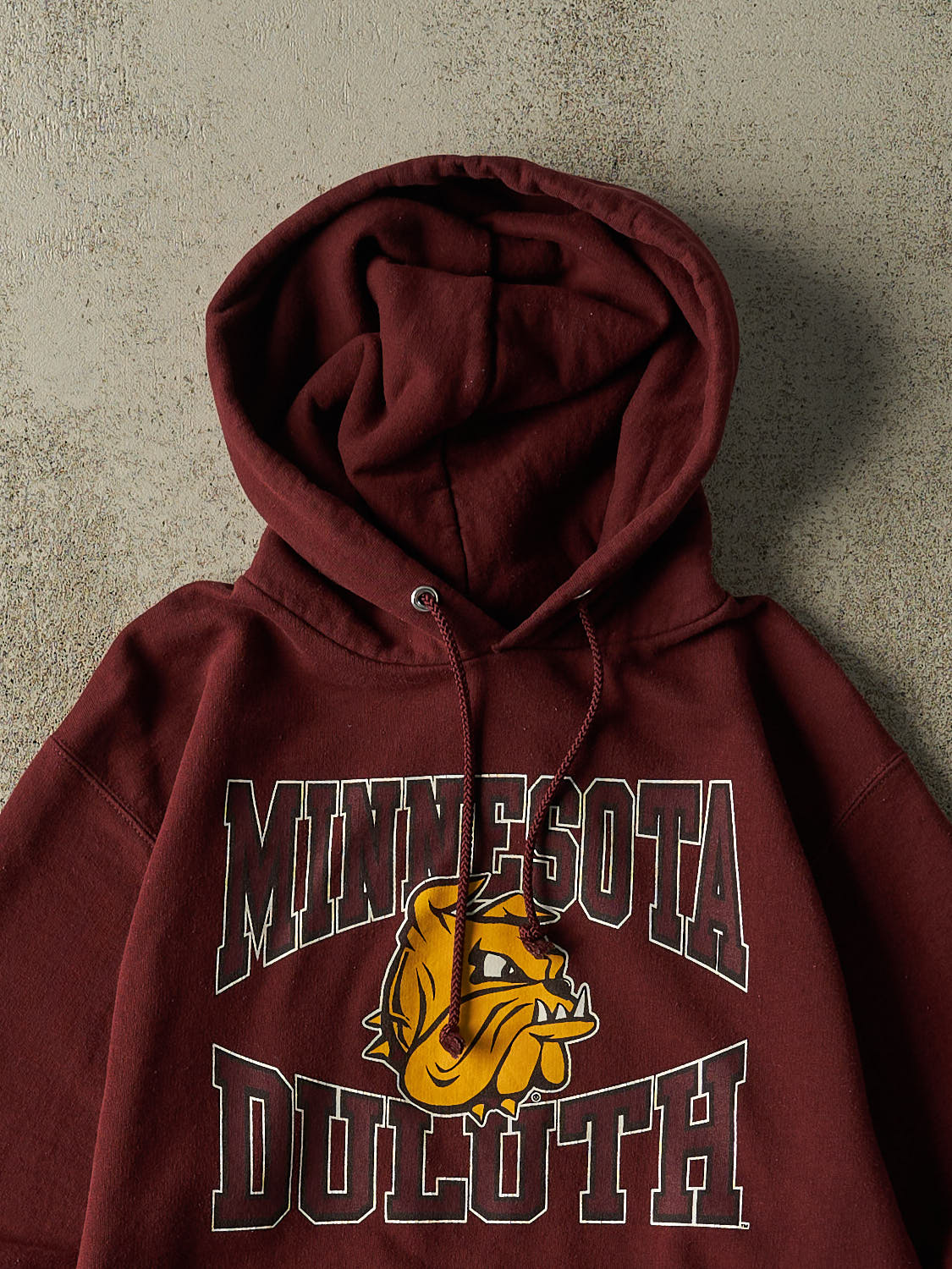 Vintage Y2K Burgundy Minnesota Duluth Champion Hoodie (XS/S)