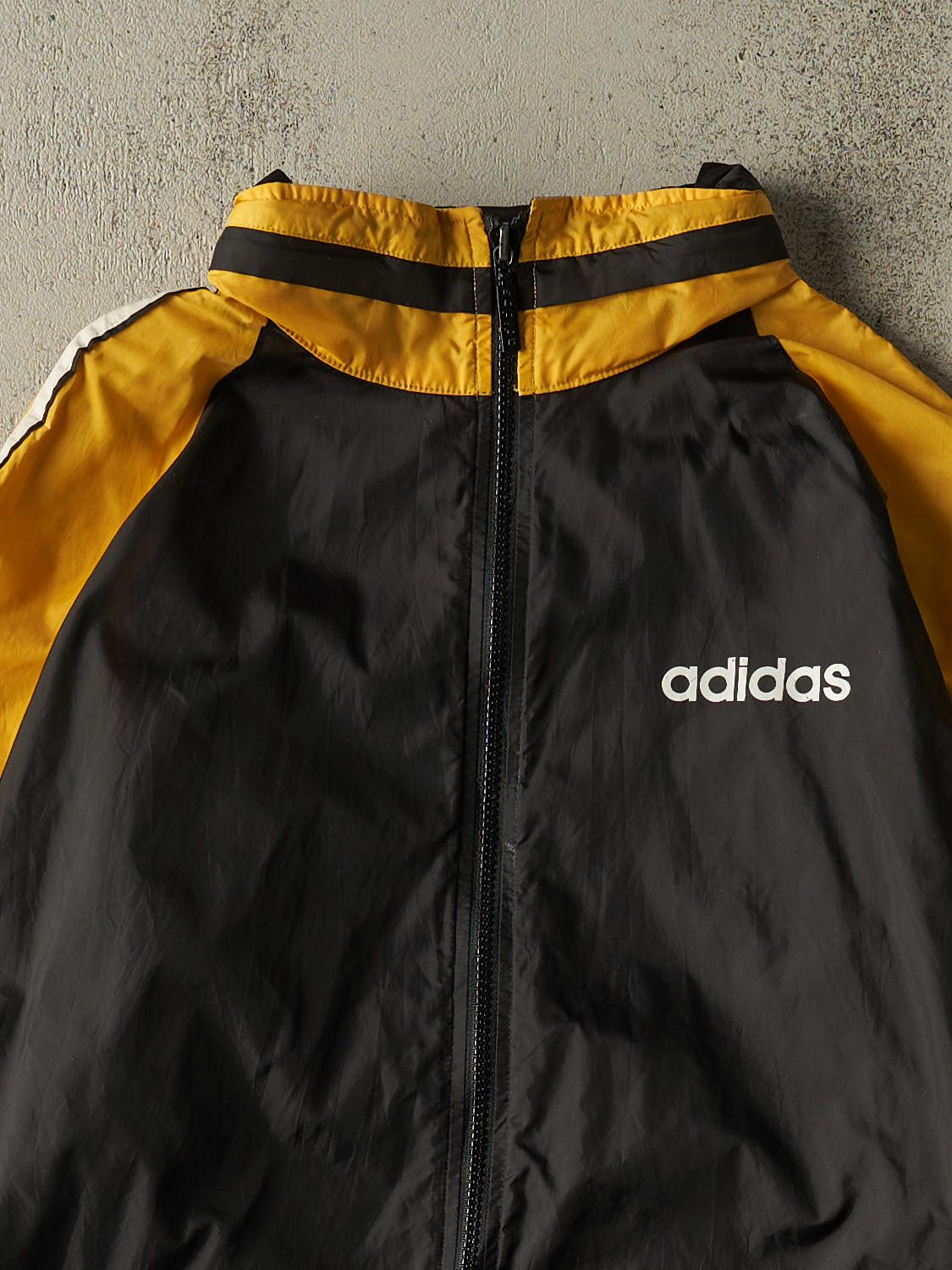 Vintage 90s Black Adidas Windbreaker Jacket (L/XL)