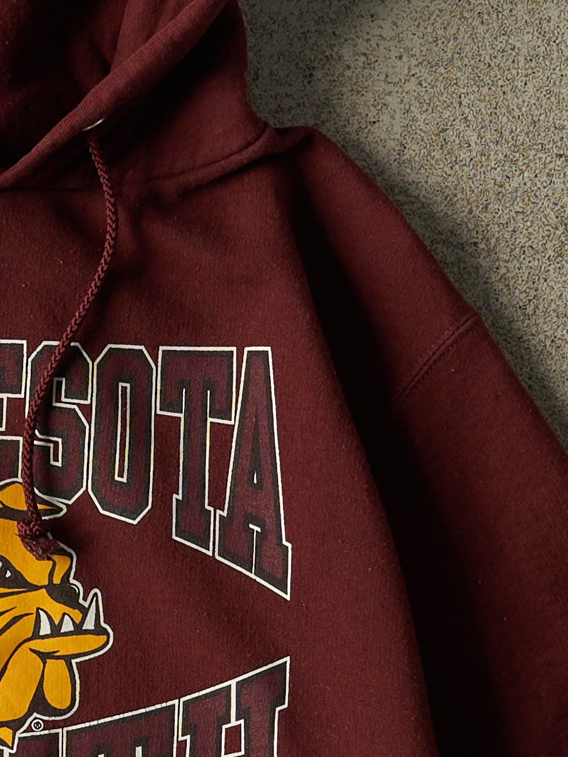 Vintage Y2K Burgundy Minnesota Duluth Champion Hoodie (XS/S)