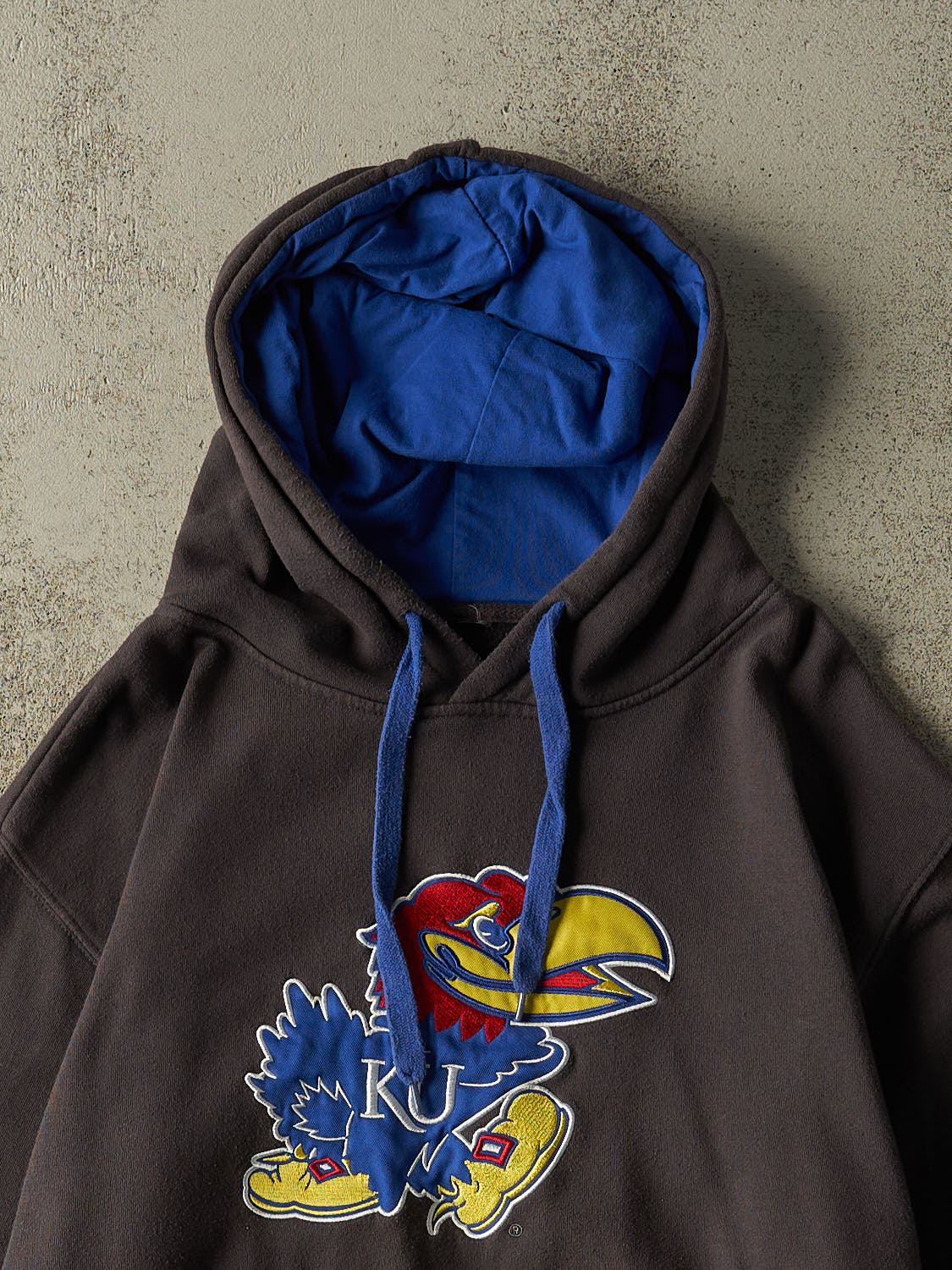 Vintage Y2K Charcoal Grey Kansas University Jayhawks Hoodie (M/L)