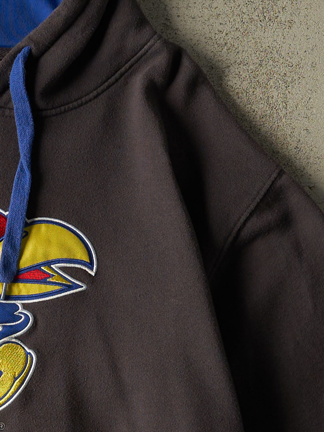 Vintage Y2K Charcoal Grey Kansas University Jayhawks Hoodie (M/L)