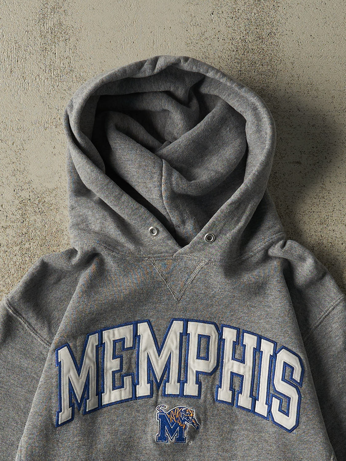 Vintage Y2K Grey Russell Athletic University of Memphis Hoodie (S)