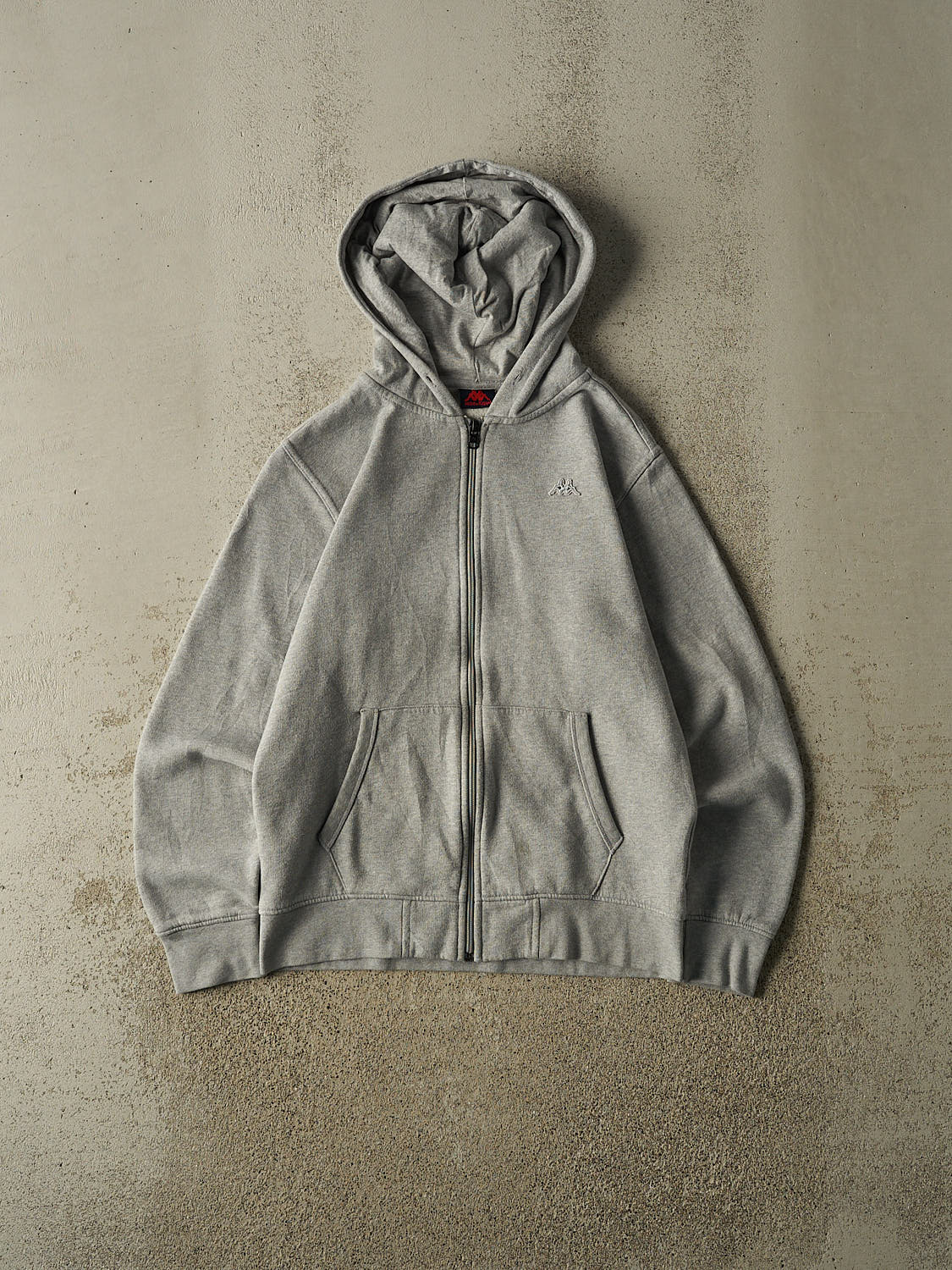 Vintage Y2K Grey Kappa Embroidered Zip Up Hoodie (S)