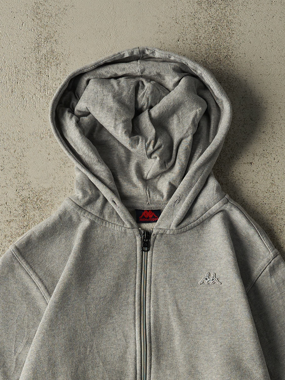 Vintage Y2K Grey Kappa Embroidered Zip Up Hoodie (S)