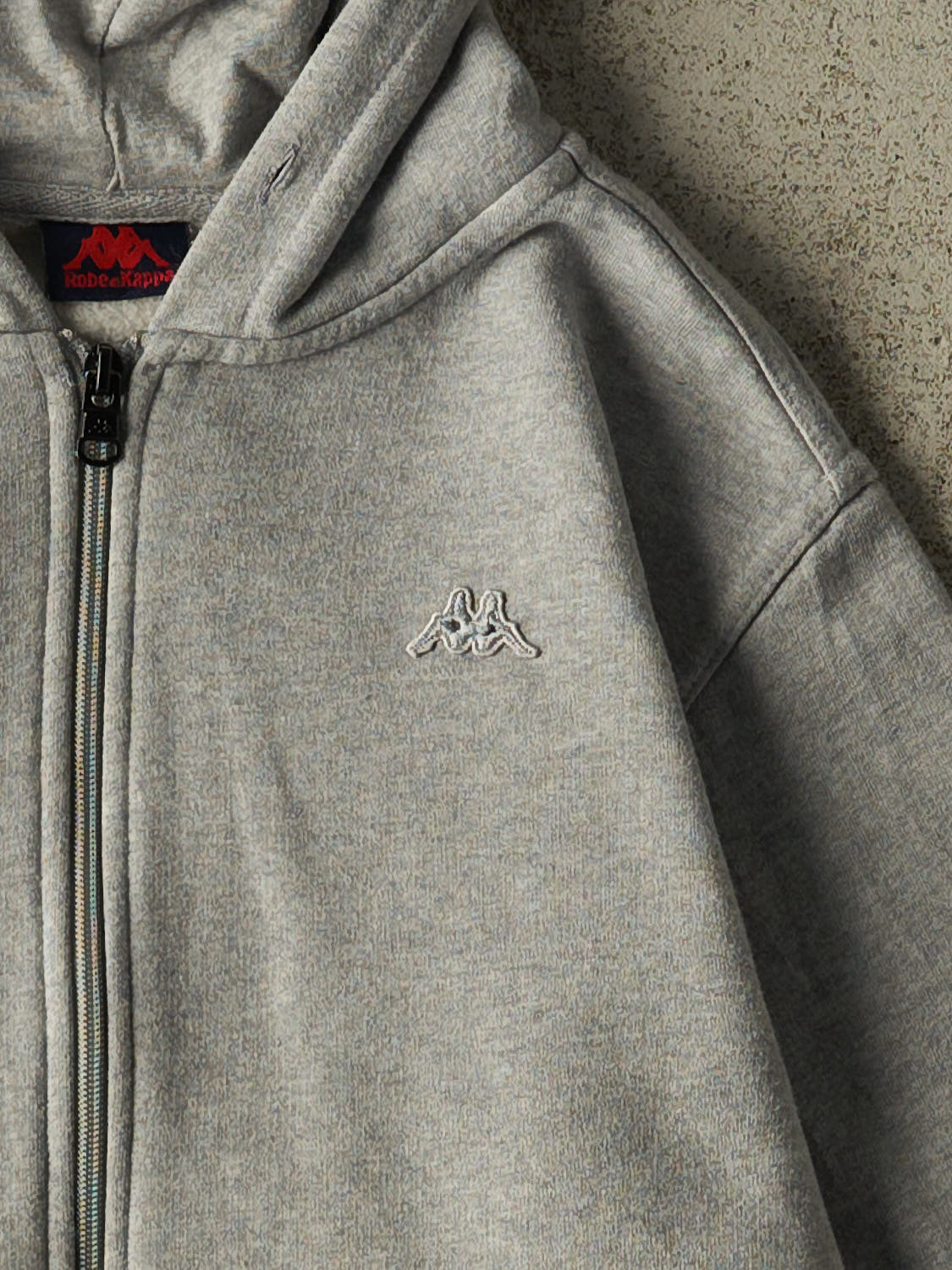 Vintage Y2K Grey Kappa Embroidered Zip Up Hoodie (S)