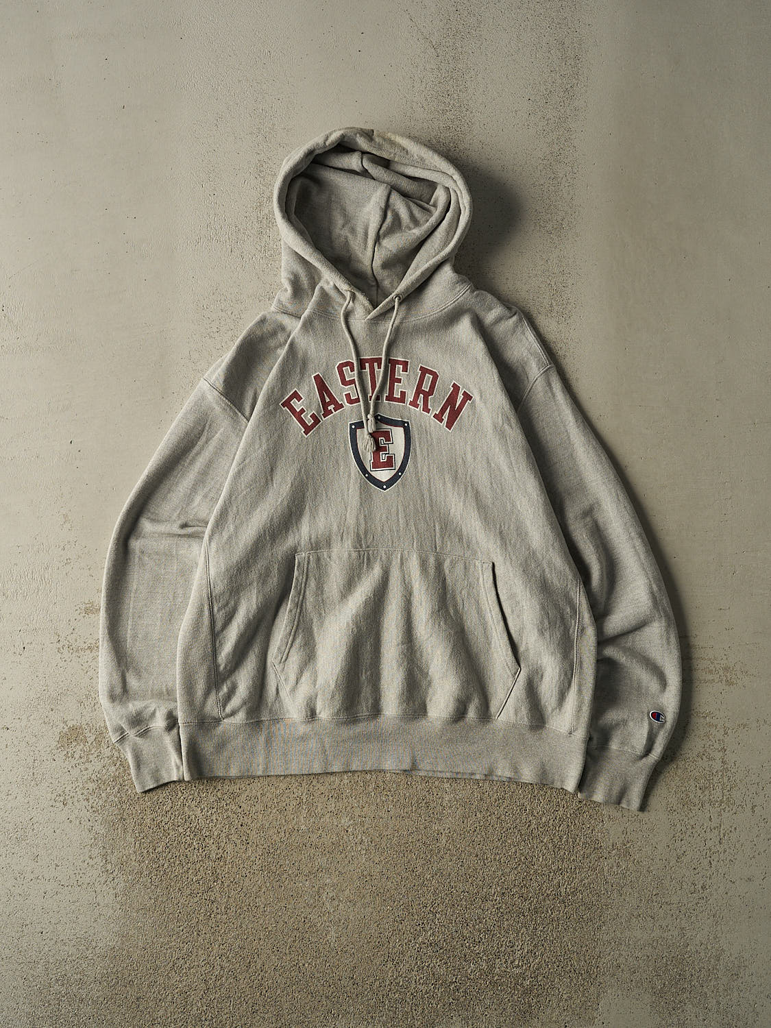 Vintage Y2K Grey Champion Reverse Weave Eastern Hoodie (XL/XXL)