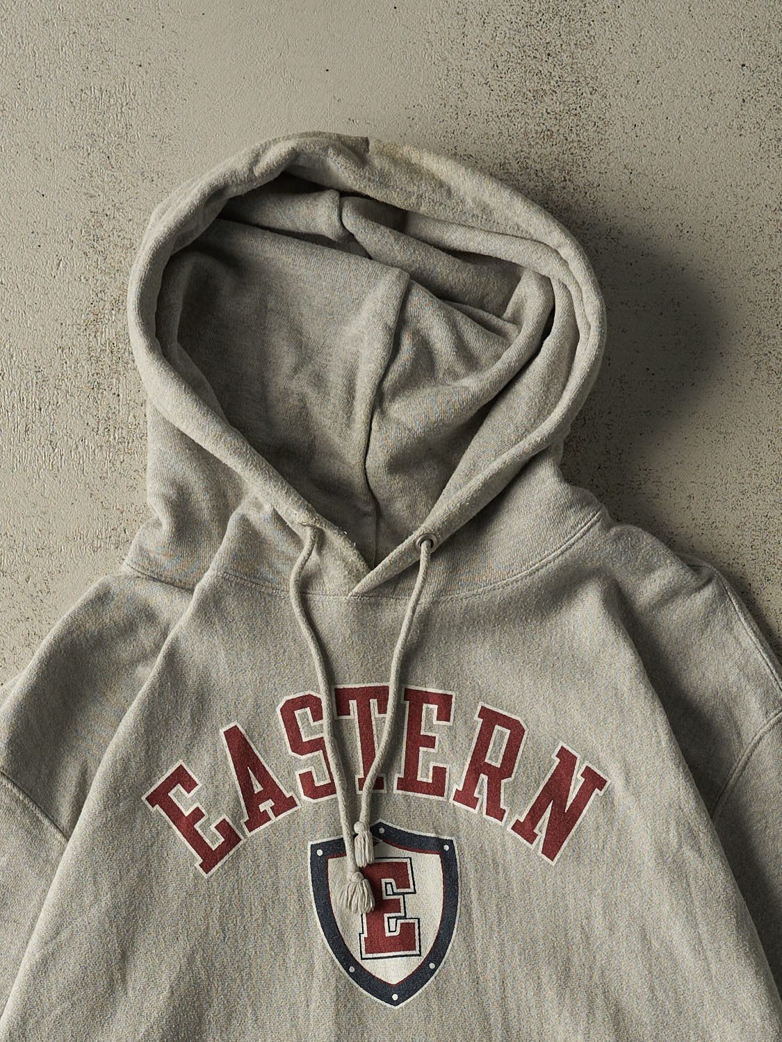 Vintage Y2K Grey Champion Reverse Weave Eastern Hoodie (XL/XXL)