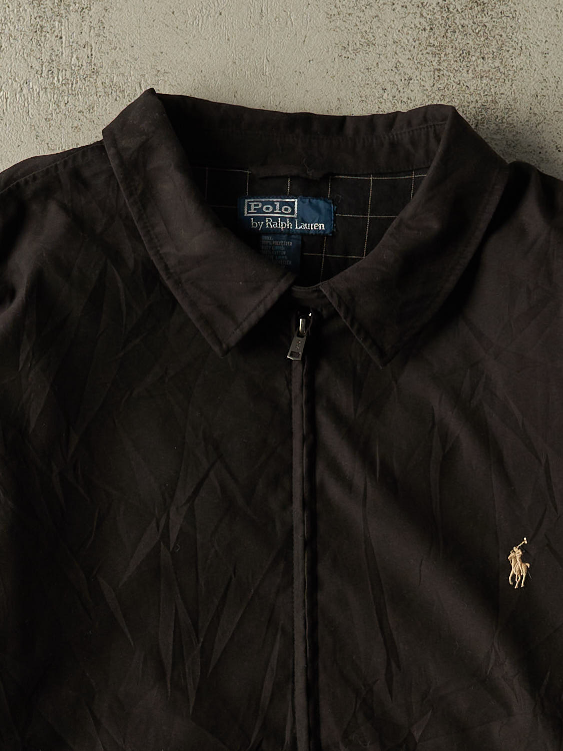 Vintage 90s Black Polo Harrington Jacket (XXL)