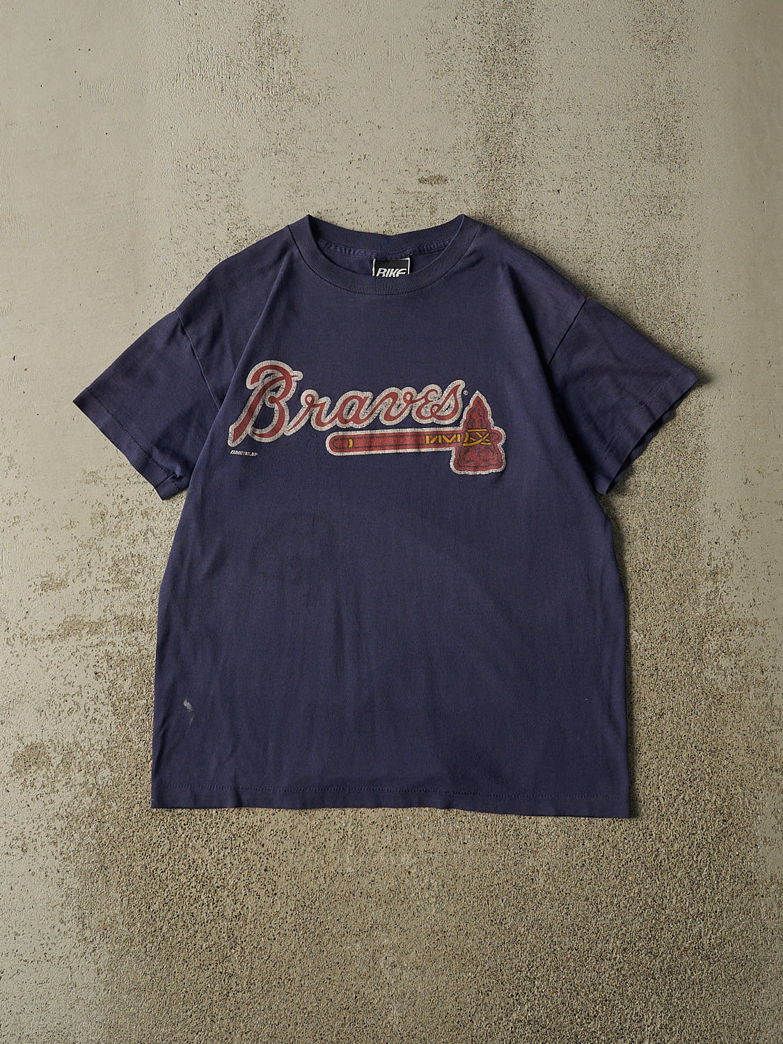 Vintage 80s Navy Blue Atlanta Braves Single Stitch Tee (S/M)