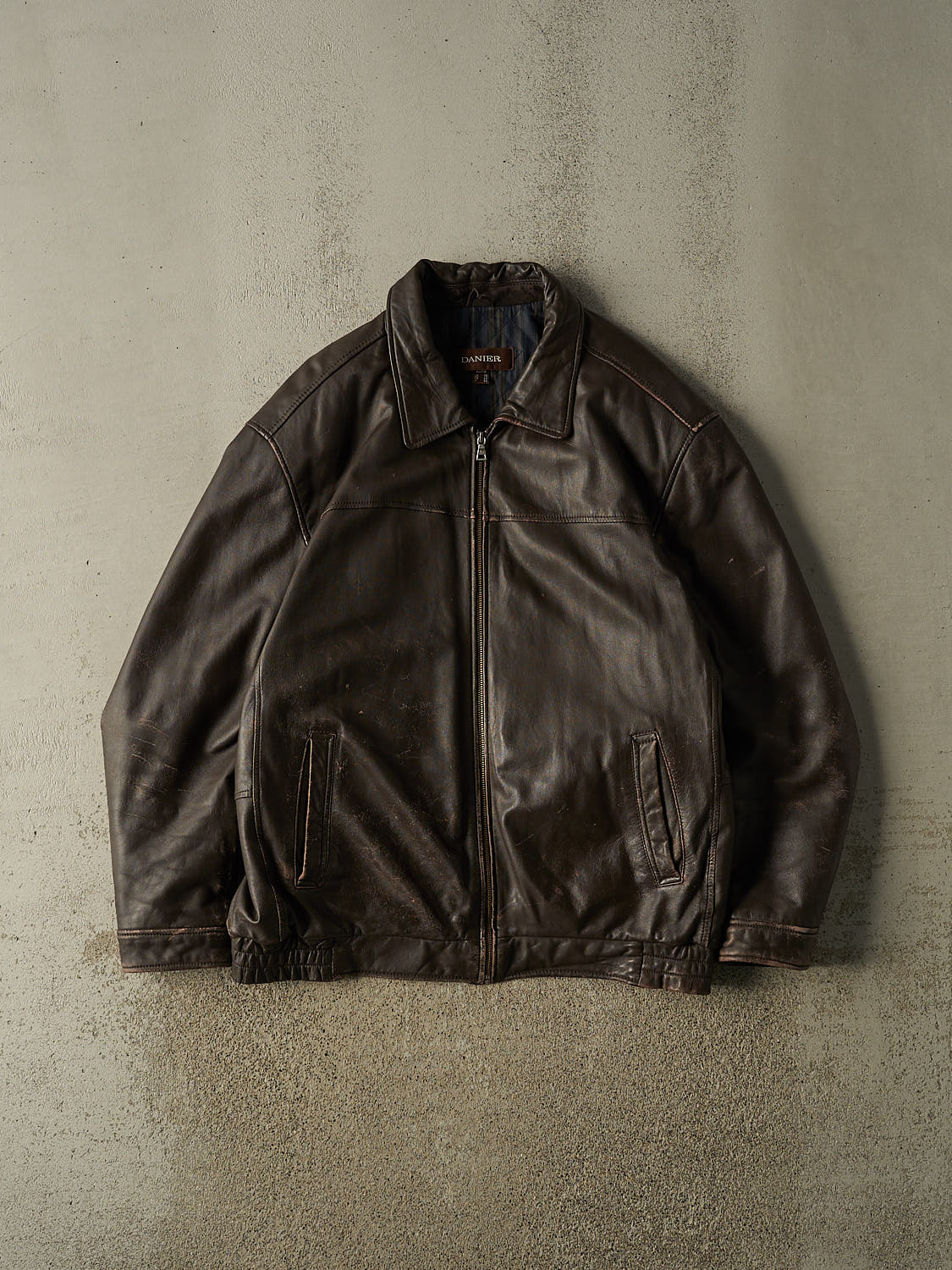 Vintage Y2K Brown Danier Leather Jacket (XL/XXL)
