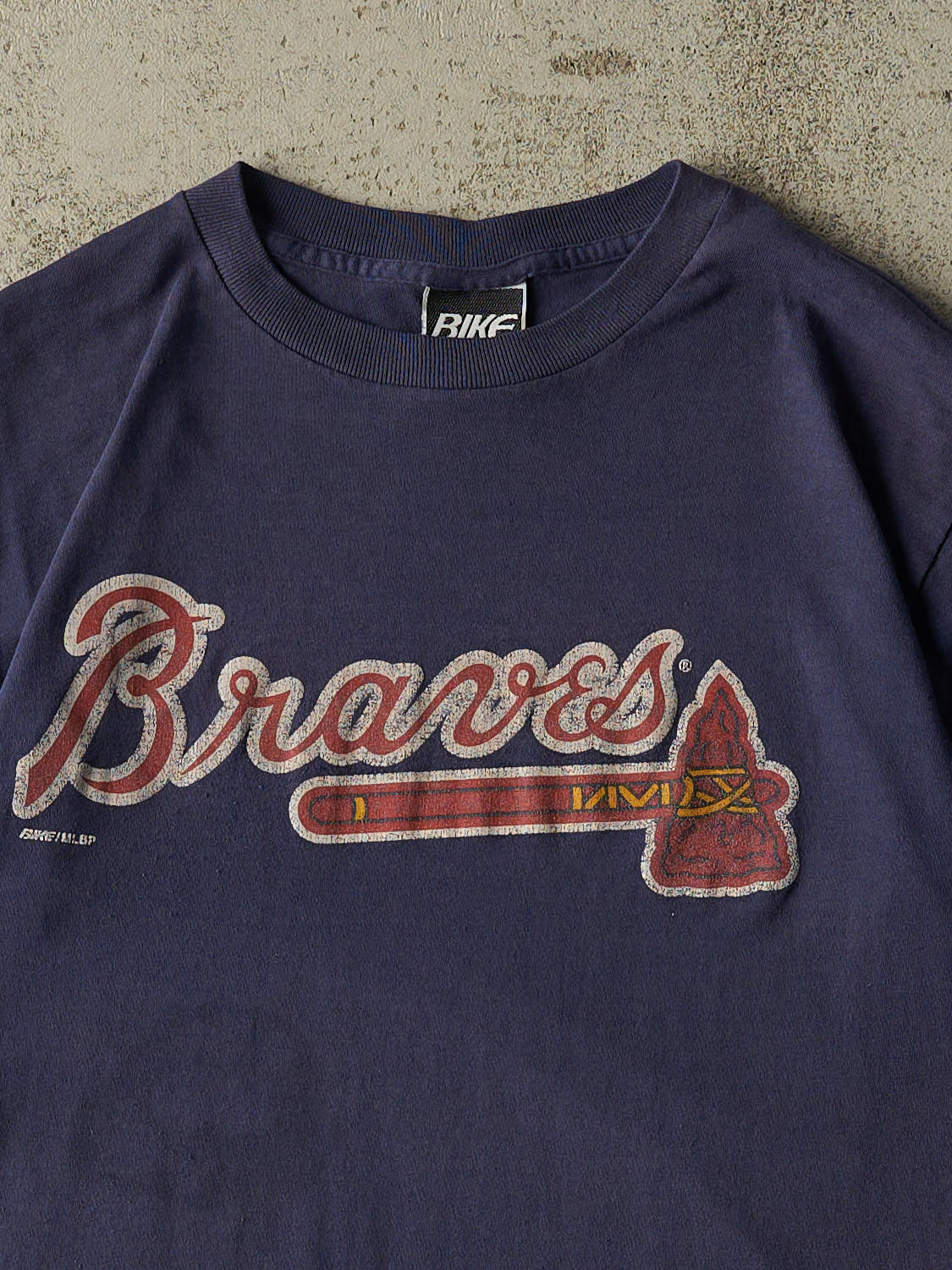 Vintage 80s Navy Blue Atlanta Braves Single Stitch Tee (S/M)