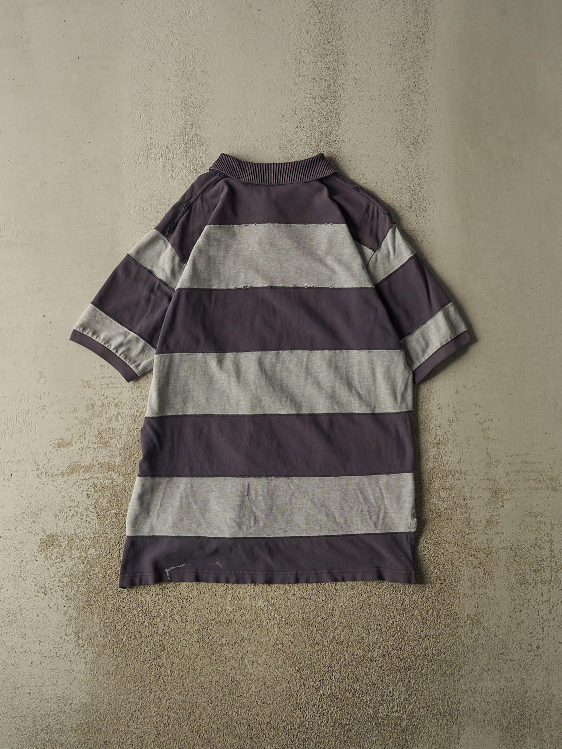 Vintage 90s Navy Blue Polo Striped Quarter Button Tee (L/XL)
