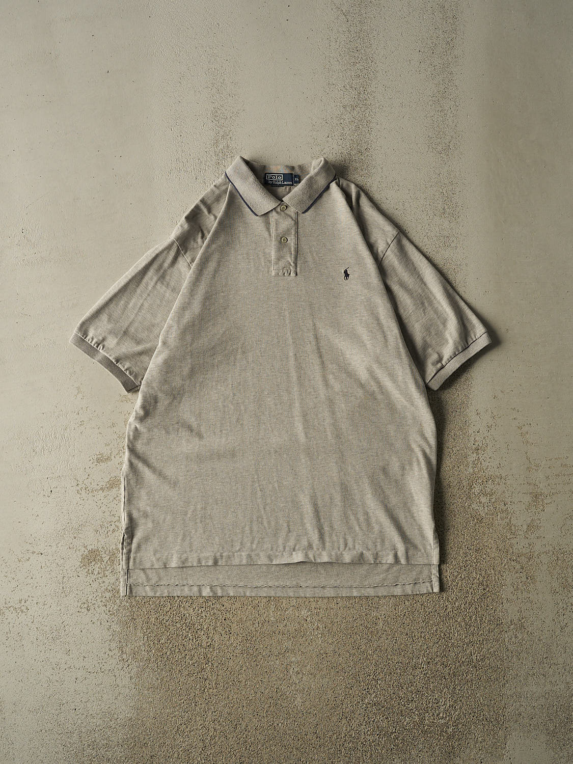 Vintage 90s Grey Polo Quarter Button Tee (XL/XXL)