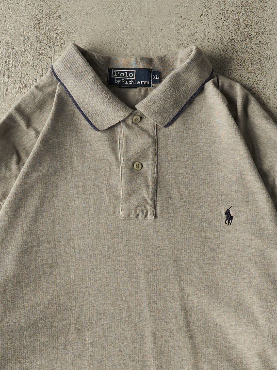 Vintage 90s Grey Polo Quarter Button Tee (XL/XXL)