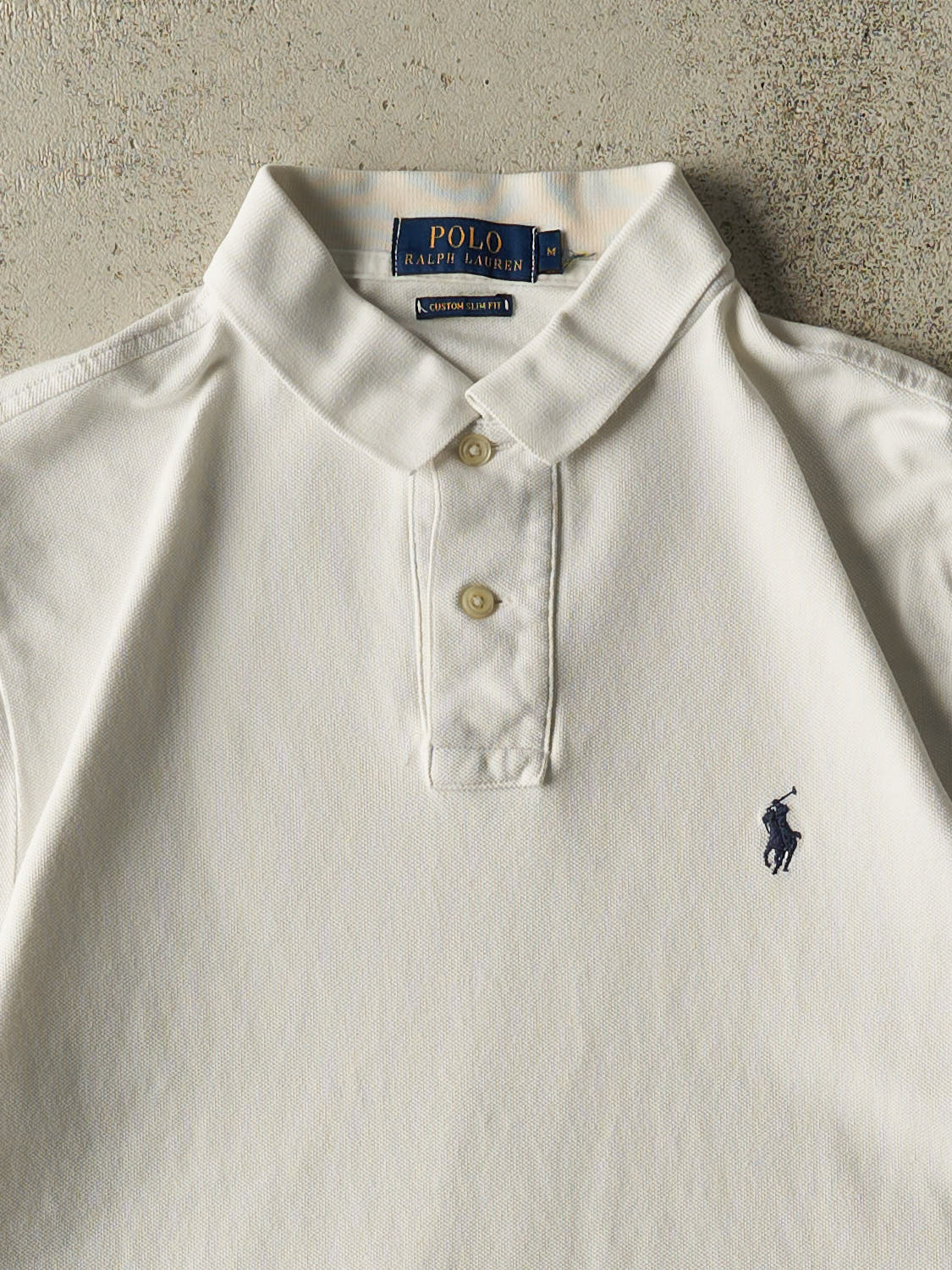 Vintage Y2K White Polo Quarter Button Tee (S/M)