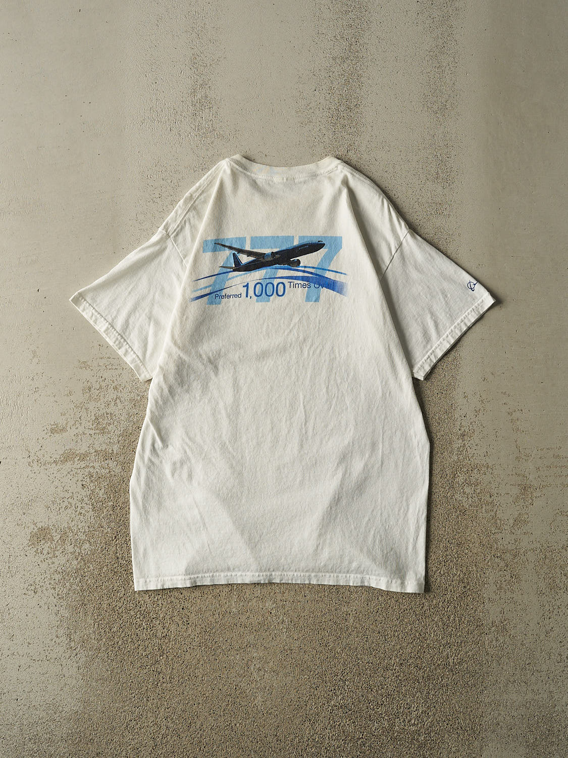 Vintage 90s White Boeing 777 Tee (L/XL)