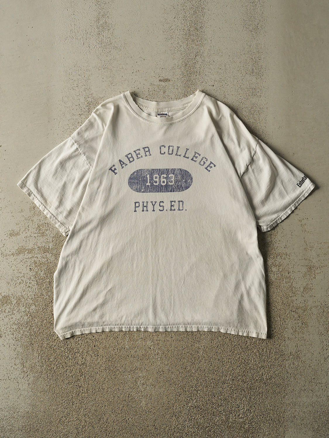 Vintage 90s Beige Faber College Phys Ed. Tee (L)