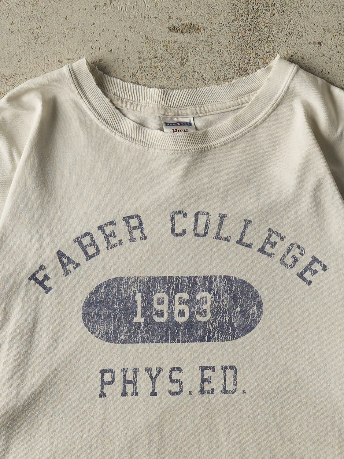 Vintage 90s Beige Faber College Phys Ed. Tee (L)