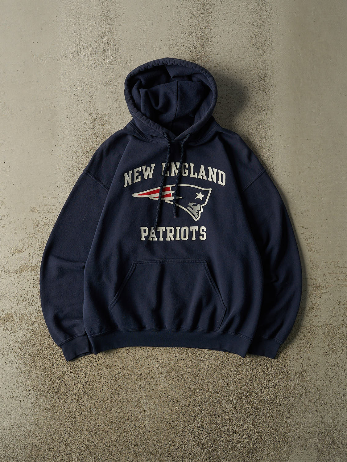 Vintage 90s Navy Blue New England Patriots Hoodie (S/M)