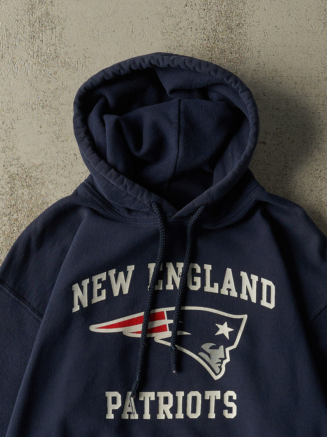 Vintage 90s Navy Blue New England Patriots Hoodie (S/M)