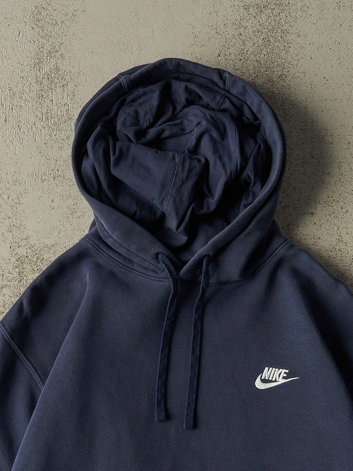 Vintage Y2K Faded Navy Nike Embroidered Hoodie (M/L)