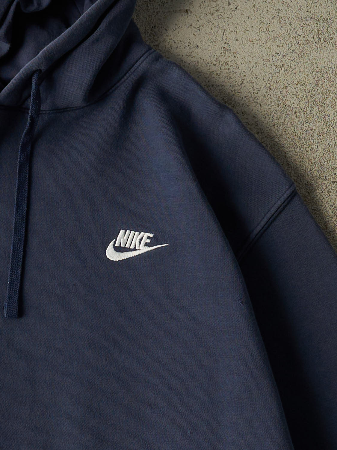 Vintage Y2K Faded Navy Nike Embroidered Hoodie (M/L)