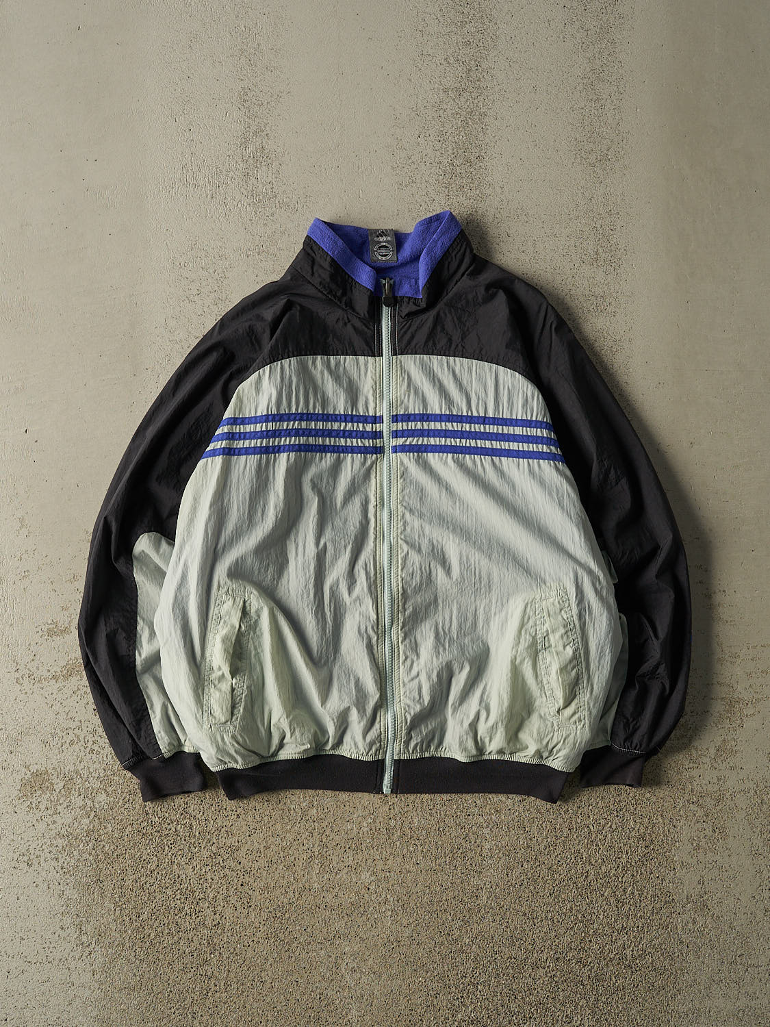 Vintage Y2K Black Adidas Reversible Fleece Windbreaker Jacket (M)