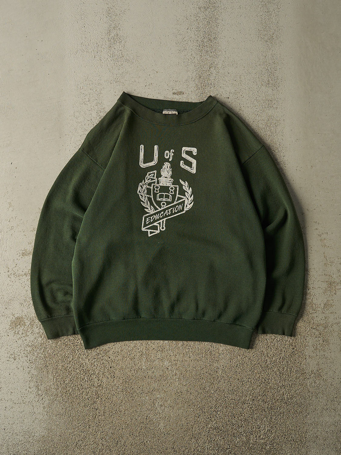 Vintage 80s Green University of Saskatchewan Education Crewneck (M/L)