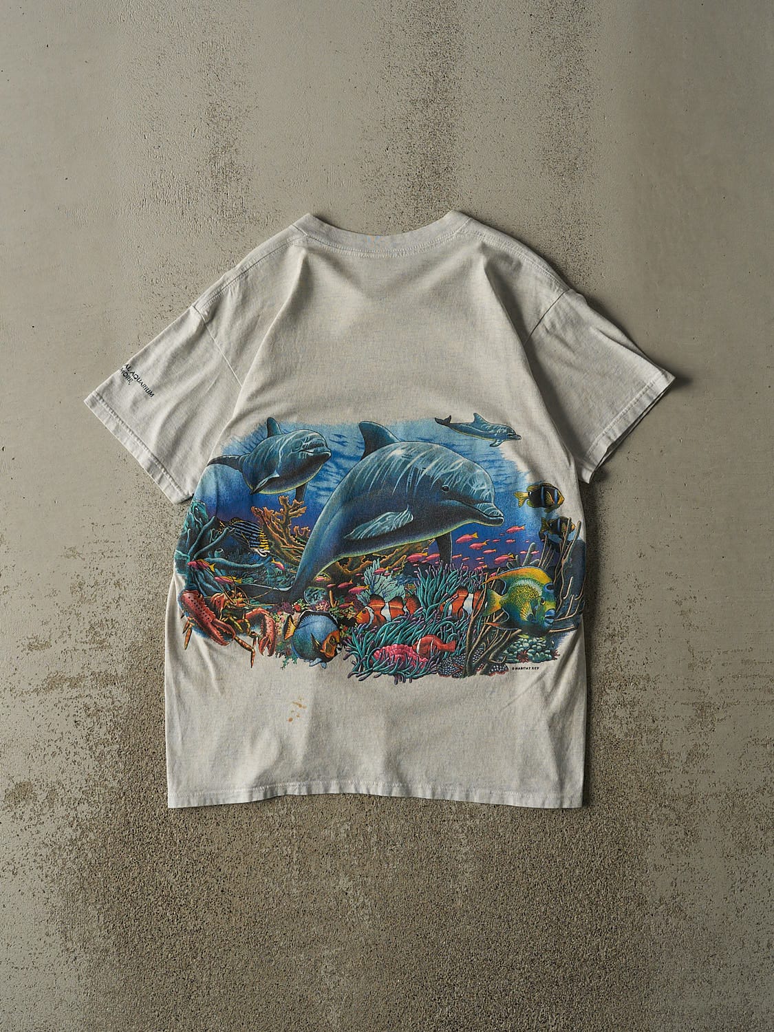 Vintage 90s Heather Grey Baltimore Aquarium Tee (L)