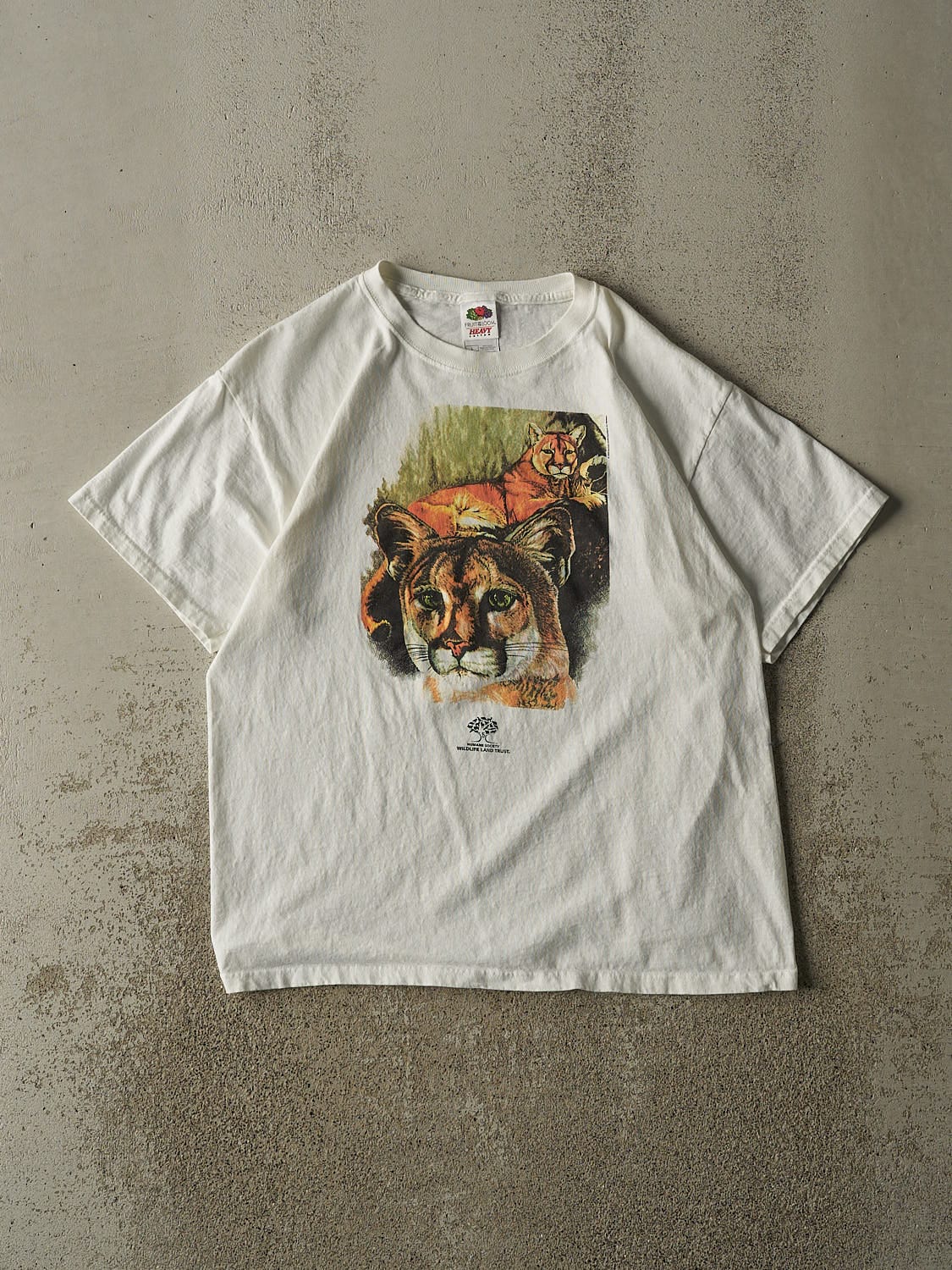 Vintage Y2K White Humane Society Cougar Tee (L)