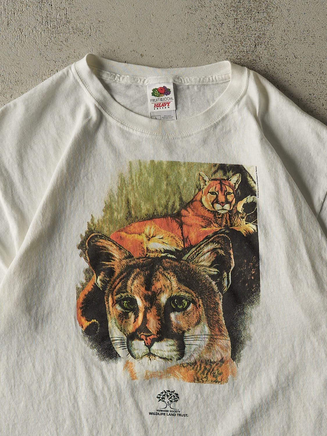 Vintage Y2K White Humane Society Cougar Tee (L)