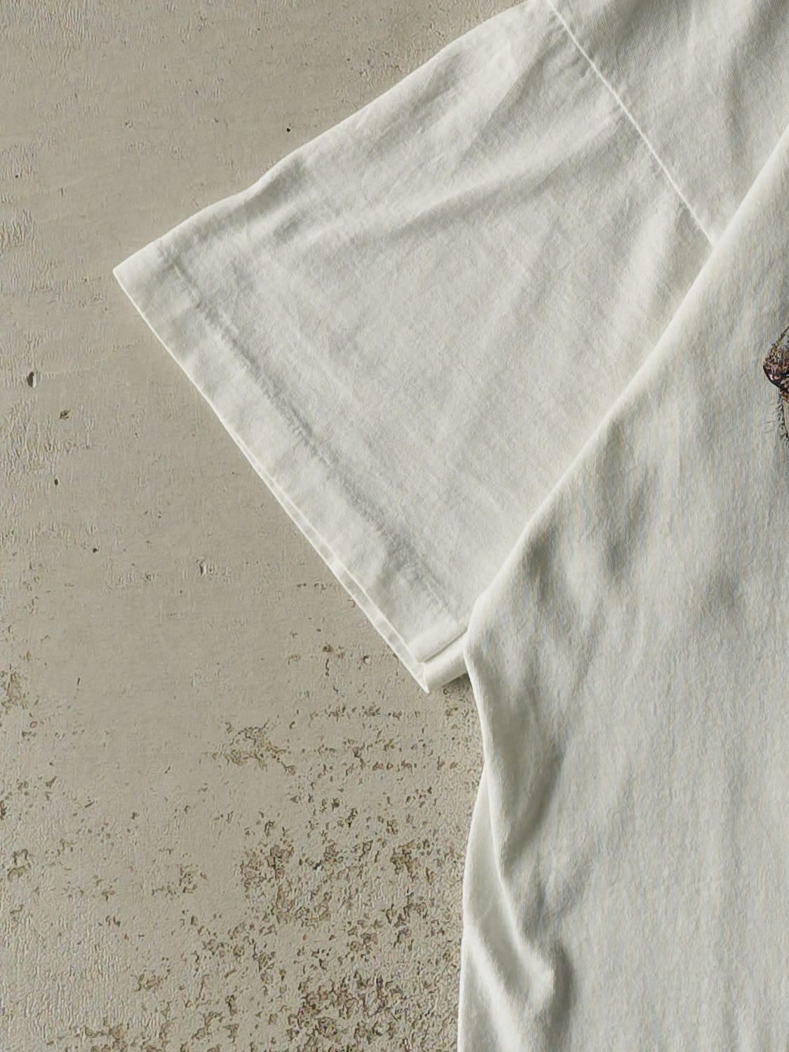 Vintage 80s White African Lion Safari Tee (L/XL)