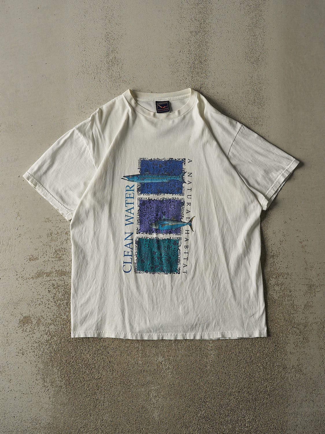 Vintage 90s White Clean Water "A Natural Habitat" Tee (L/XL)