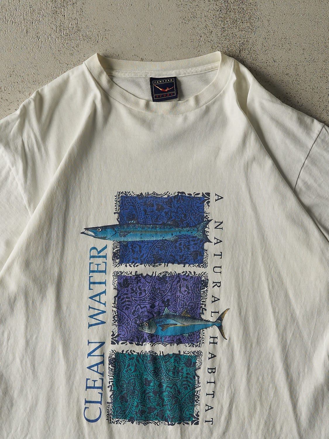 Vintage 90s White Clean Water "A Natural Habitat" Tee (L/XL)