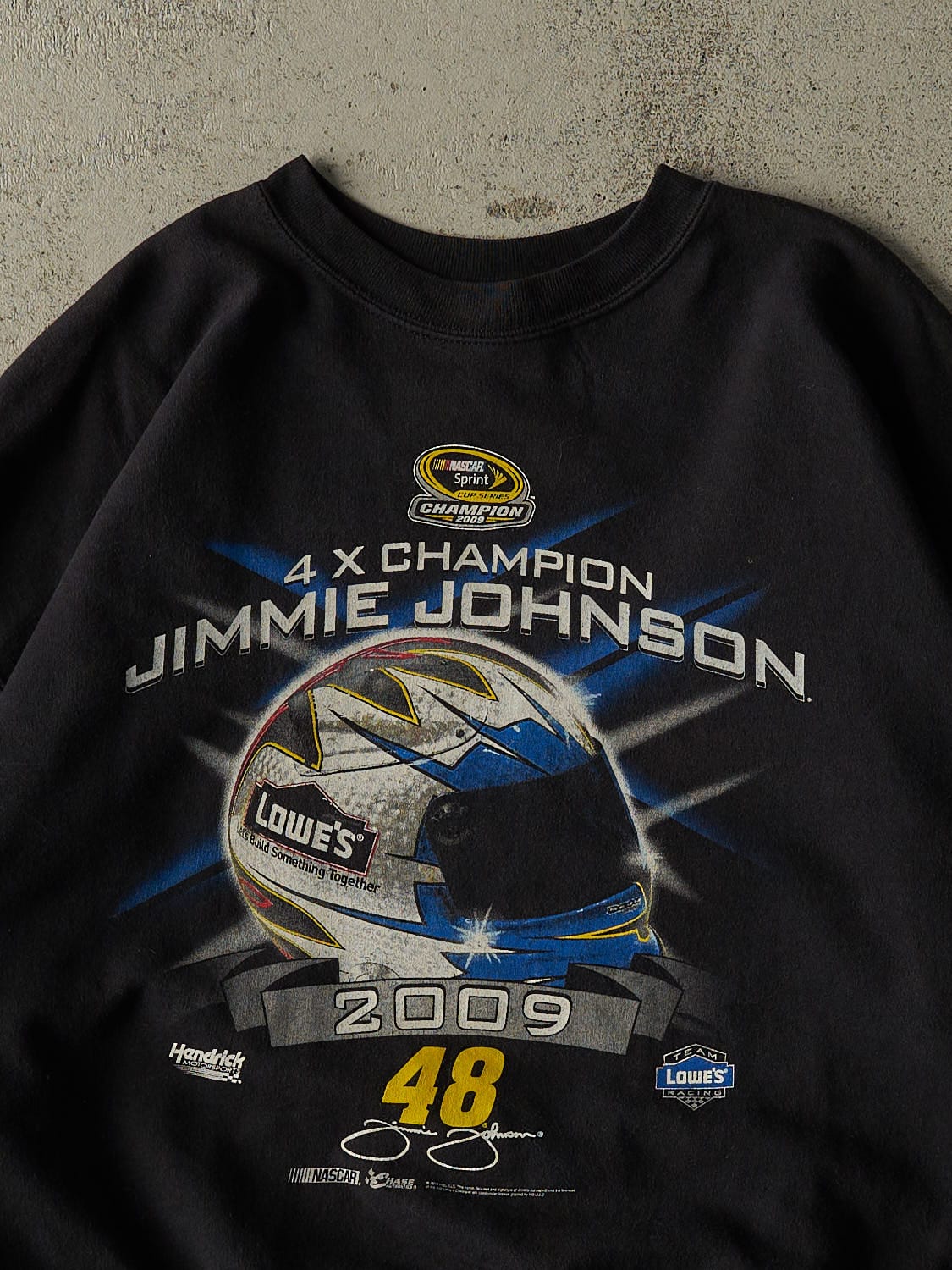 Vintage 10' Black Jimmie Johnson Nascar Crewneck (XL)