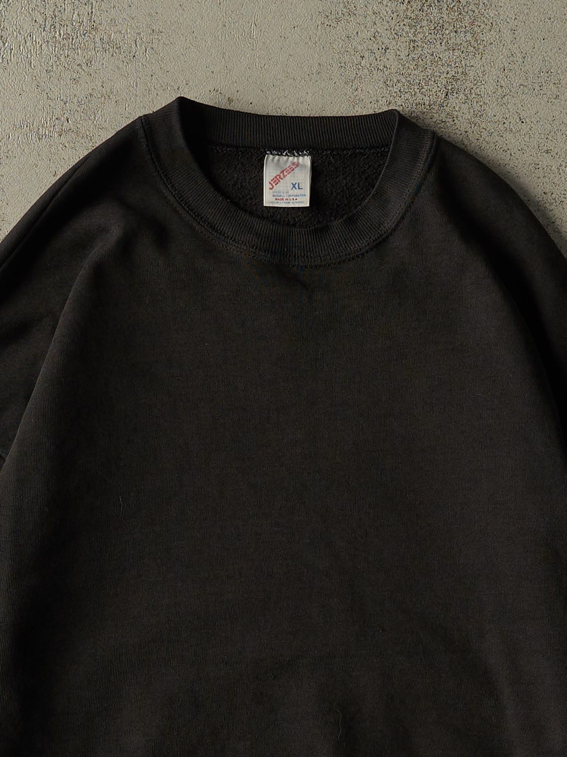 Vintage 90s Faded Black Blank Crewneck (L)