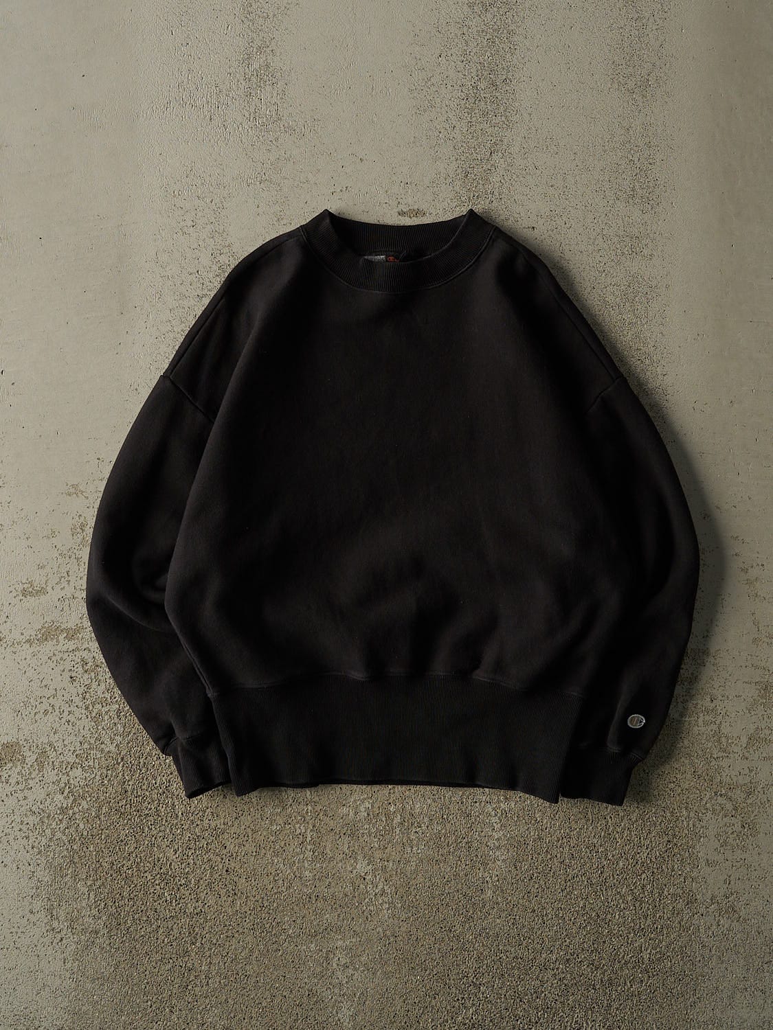Vintage 90s Black Champion Reverse Weave Blank Crewneck (S/M)