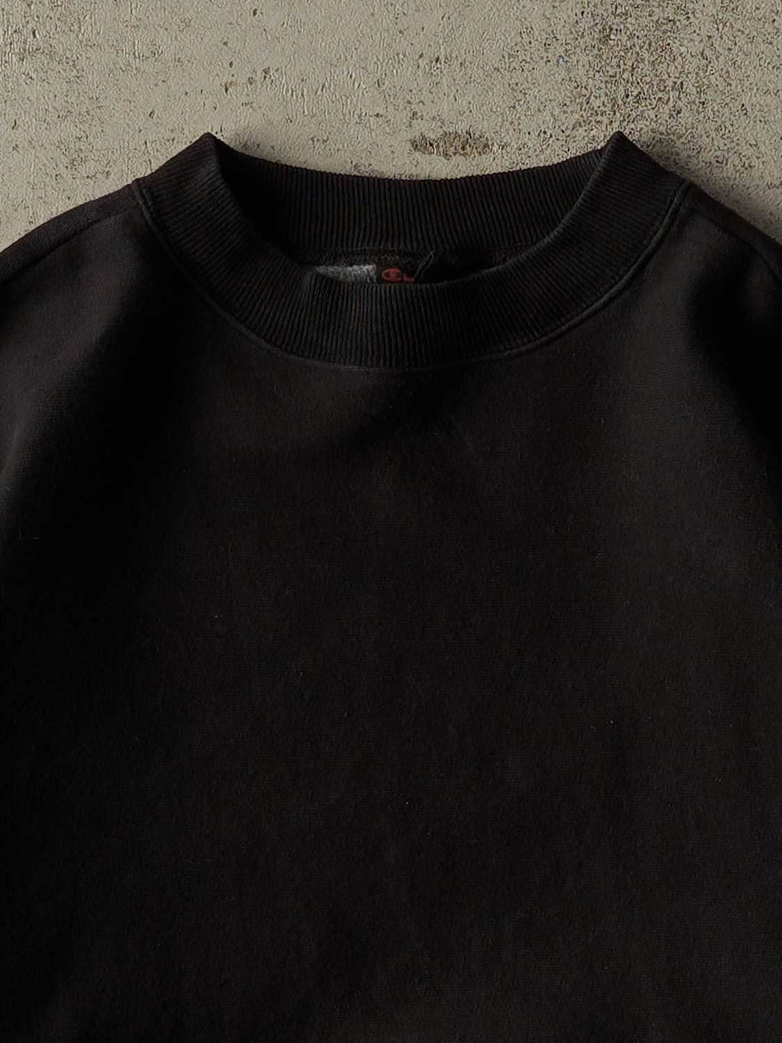 Vintage 90s Black Champion Reverse Weave Blank Crewneck (S/M)