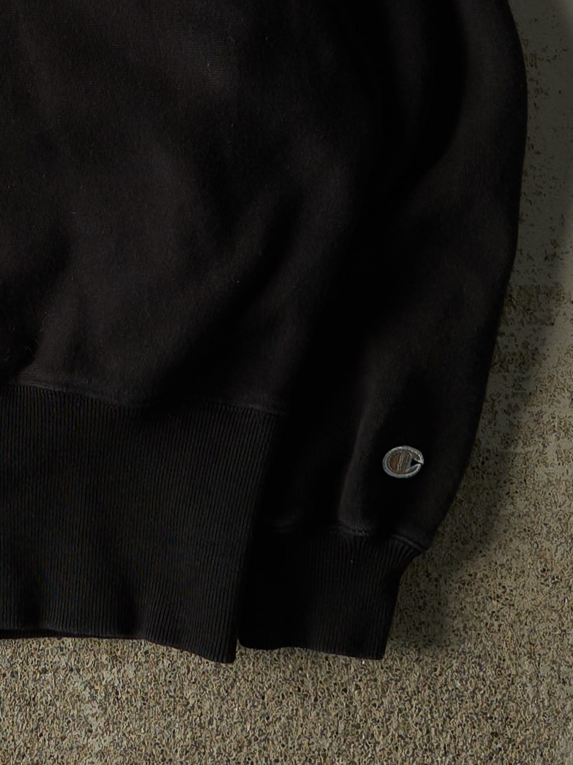 Vintage 90s Black Champion Reverse Weave Blank Crewneck (S/M)