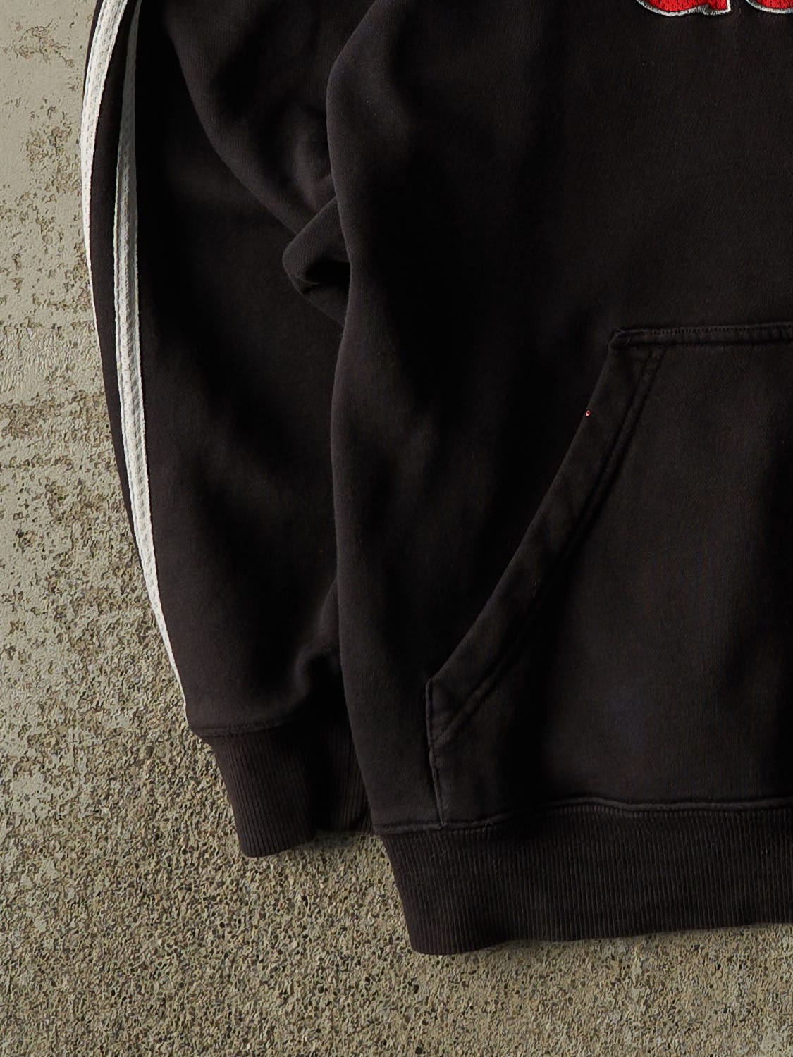 Vintage Y2K Faded Black Adidas Embroidered Hoodie (M)
