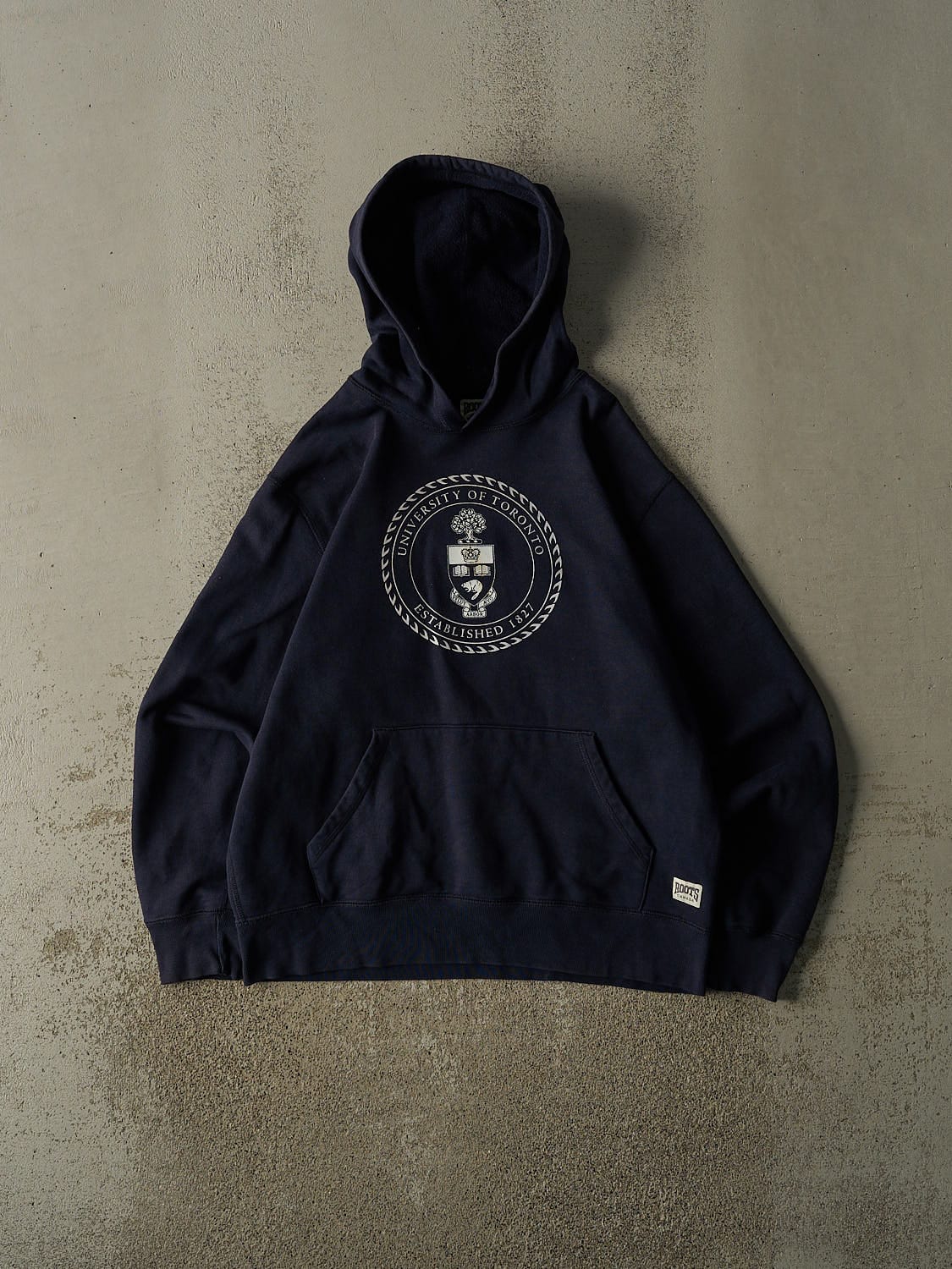 Vintage Y2K Navy Blue University of Toronto Roots Hoodie (L)