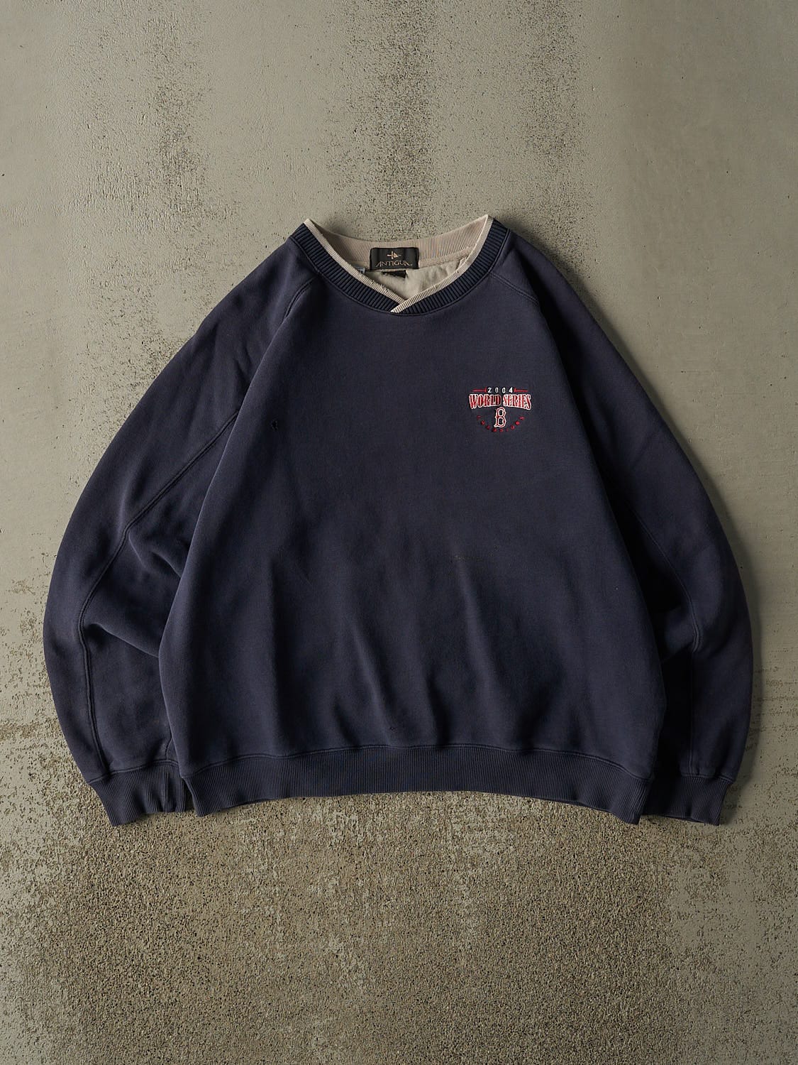 Vintage 04' Sun Faded Navy Boston Red Sox World Series Champions Crewneck (M/L)