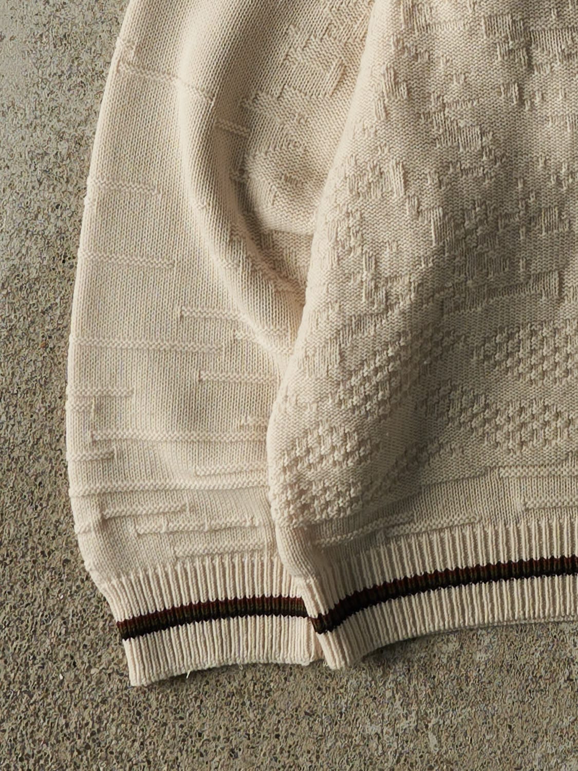 Vintage 90s Beige Nature Embroidered Knit (M)