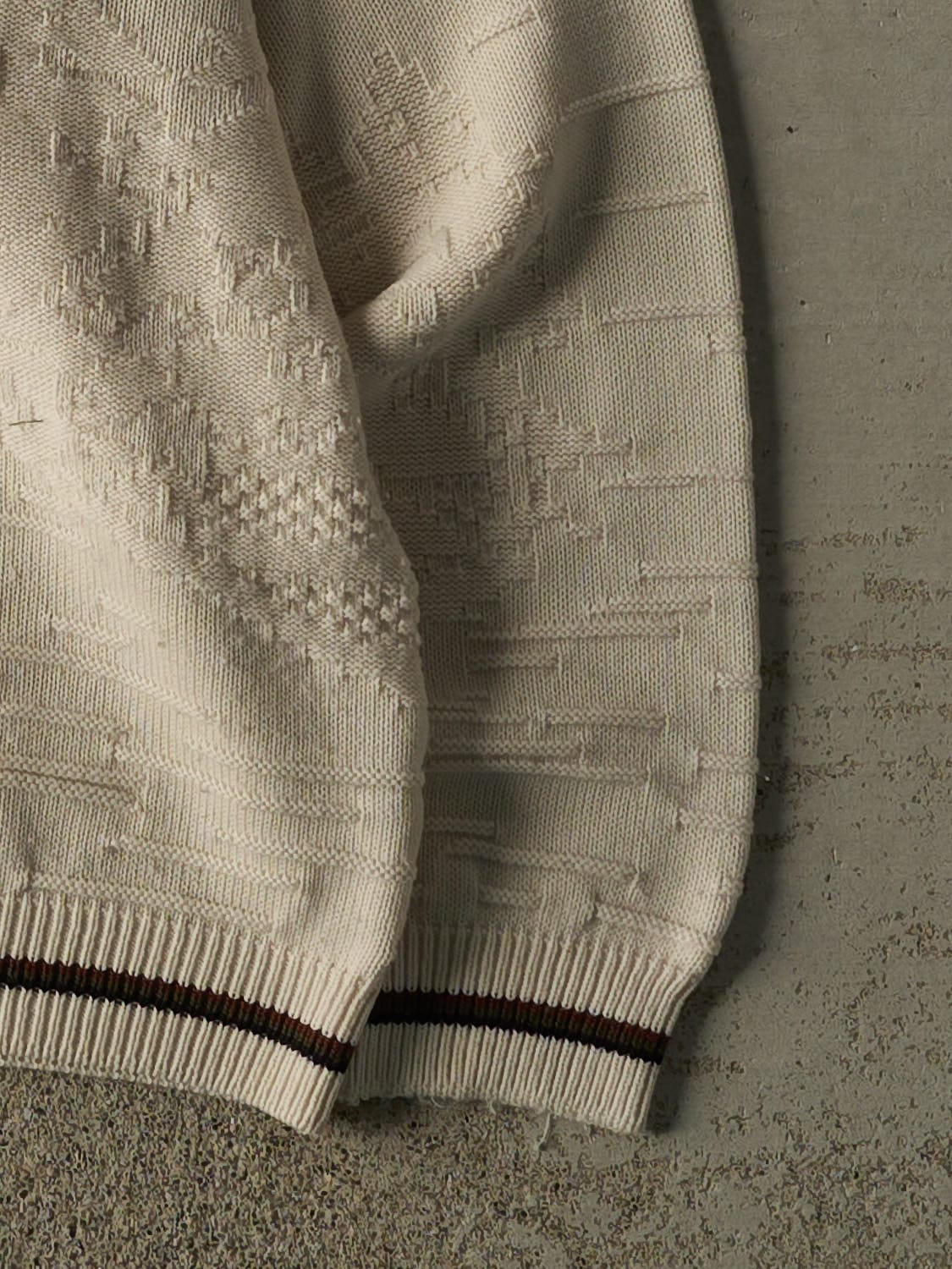 Vintage 90s Beige Nature Embroidered Knit (M)