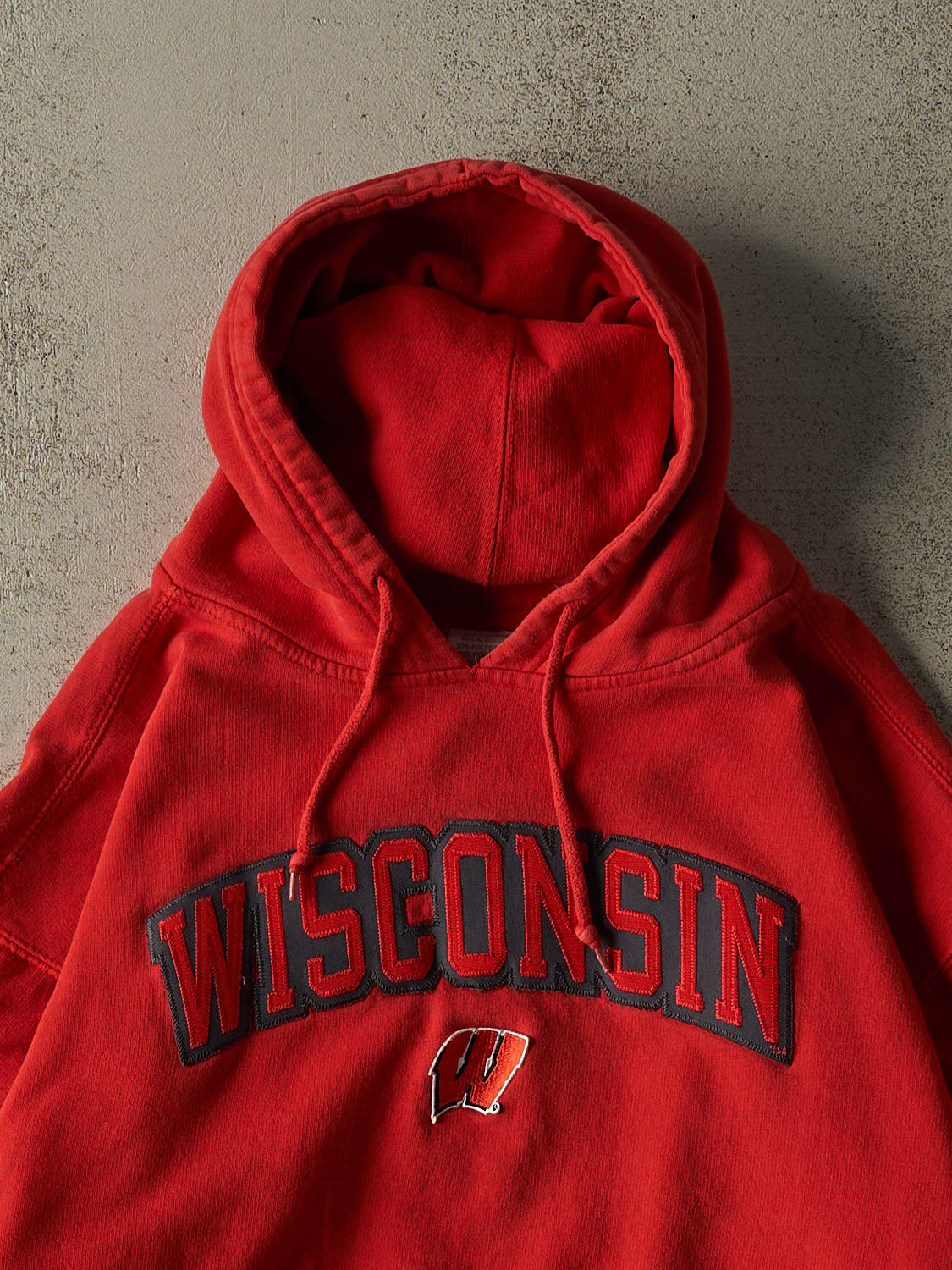 Vintage Y2K Red University of Wisconsin Hoodie (L/XL)